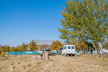 Ormanda küçük bir kamyon.