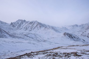 Kazakistan 'ın Alamty şehri yakınlarındaki Tian-Shan dağındaki Prohodnoe vadisinden hava manzarası. Orta Asya 'da tırmanış, yürüyüş ve yürüyüş için en iyi yer..