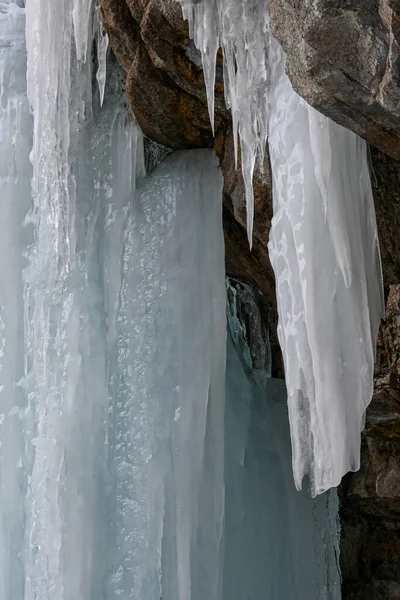 Cascada Congelada Butakovsky Montaña Tian Shan Cerca Ciudad Alamty Kazajstán — Foto de Stock