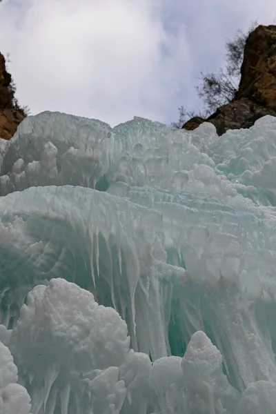 Cascata Butakovsky Congelata Nella Montagna Tian Shan Vicino Città Alamty — Foto Stock