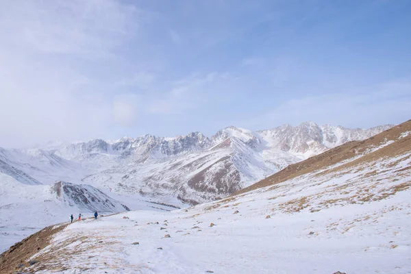 Letecký Pohled Rokle Prohodnoe Pohoří Tian Shan Poblíž Města Alamty — Stock fotografie