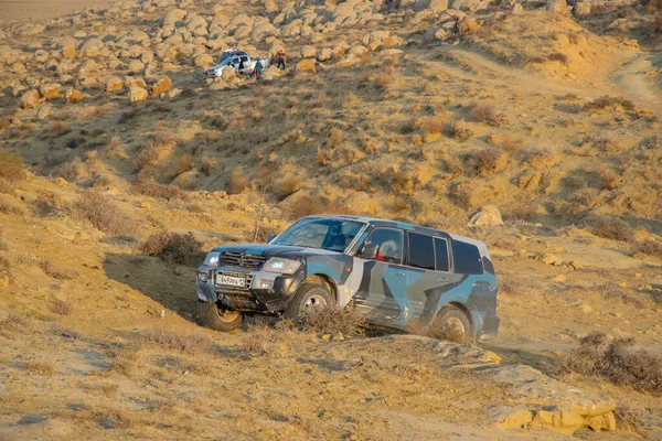 Vue Voiture Dans Désert — Photo