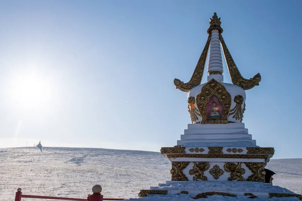 Uitzicht Traditionele Boeddhistische Stupa Overdag — Stockfoto