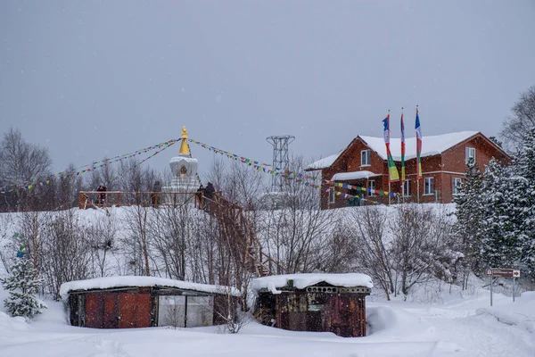 Stupa Bouddhiste Traditionnel Dans Temple Datsan Atsagat Près Ulan Ude — Photo