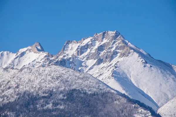 Belle Vue Sur Les Montagnes Saison Hiver — Photo