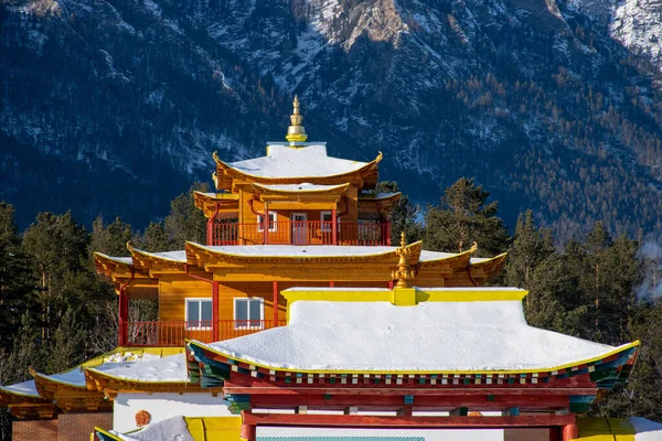 Templo Budista Deusa Yanzhima Área Montanhosa Barguzin Buryatia Sibéria Rússia — Fotografia de Stock