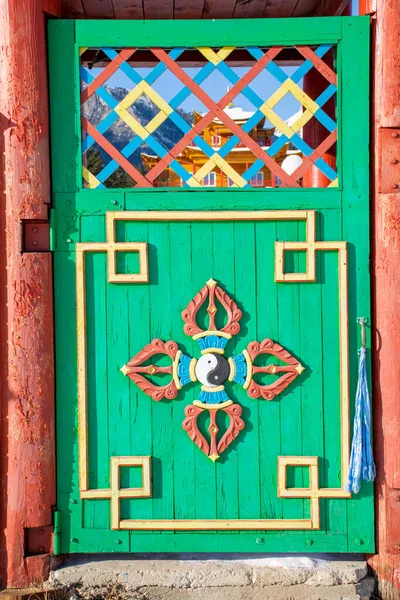 Porten Till Buddistiska Templet Yanzhima Gudinna Barguzin Mountais Område Burjatien — Stockfoto