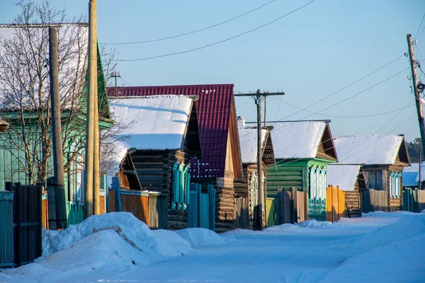 Зимовий Пейзаж Снігом Деревами — стокове фото