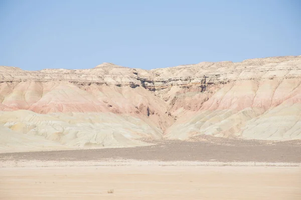 Sunset Felett Tuzbair Sóoldat Fennsíkon Ustyurt Nyugat Kazahsztán Sivatag Aktau — Stock Fotó
