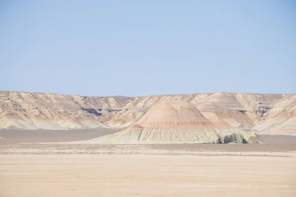 Sunset Tuzbair Saline Plateau Ustyurt Western Kazakhstan Desert Aktau Region — Stock Photo, Image