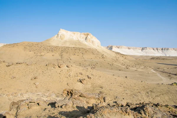 Piekrotsen Spleetogen Bosjira Bergkloof Plateau Ustyurt Woestijn Kazachstan Regio Aktau — Stockfoto