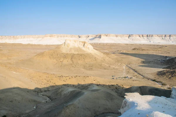 Piekrotsen Spleetogen Bosjira Bergkloof Plateau Ustyurt Woestijn Kazachstan Regio Aktau — Stockfoto