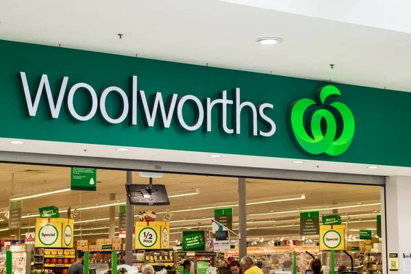 Sydney Australia 2020 Junta Señalización Marca Supermercados Woolworths Woolworths Una — Foto de Stock
