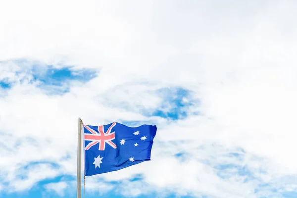 Bandera Australiana Bandera Australiana Que Sopla Viento Australia Día Fondo —  Fotos de Stock