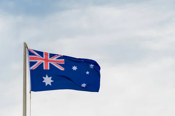 Bandera Australiana Bandera Australiana Que Sopla Viento Australia Día Fondo —  Fotos de Stock