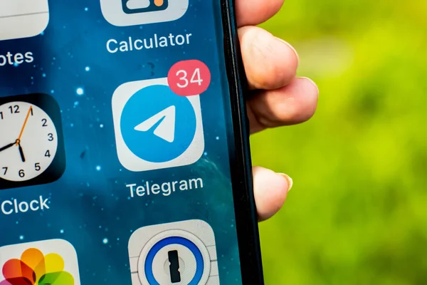 Sydney Australia 2021 Telegram Messenger Aplicación Redes Sociales Pantalla Del — Foto de Stock
