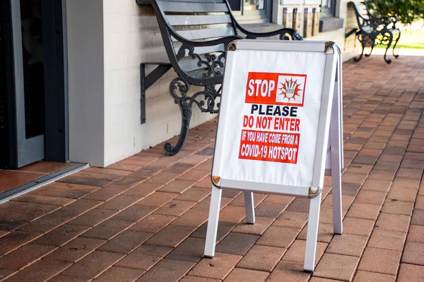 Sinal Alerta Coronavírus Austrália Stop Por Favor Não Digite Você — Fotografia de Stock