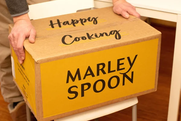 Sydney Australia 2021 Marley Spoon Cardbord Box Meal Kits Australian — Stock Photo, Image