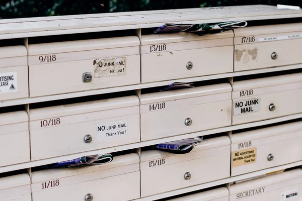 Nenhum Mail Junk Assina Caixas Correio Sydney Austrália Correios Diretos — Fotografia de Stock