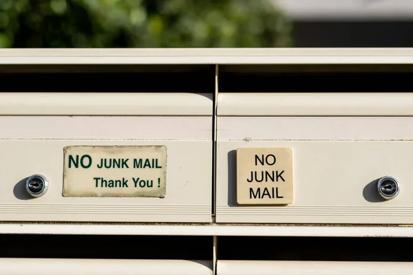 Geen Junk Postzegel Brievenbussen Sydney Australië Rechtstreekse Mailers Afmelden Hoe — Stockfoto