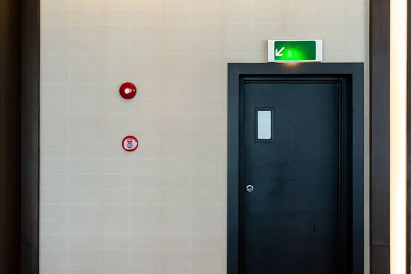 Emergency fire exit door show the way to escape.