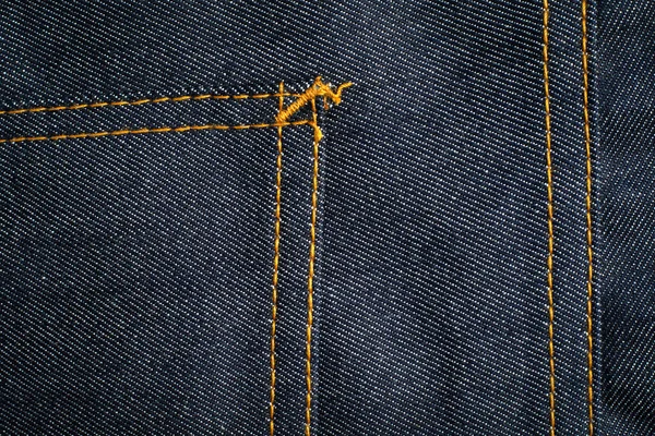 Latar Belakang Tekstur Jeans Biru Gelap Dengan Saku — Stok Foto
