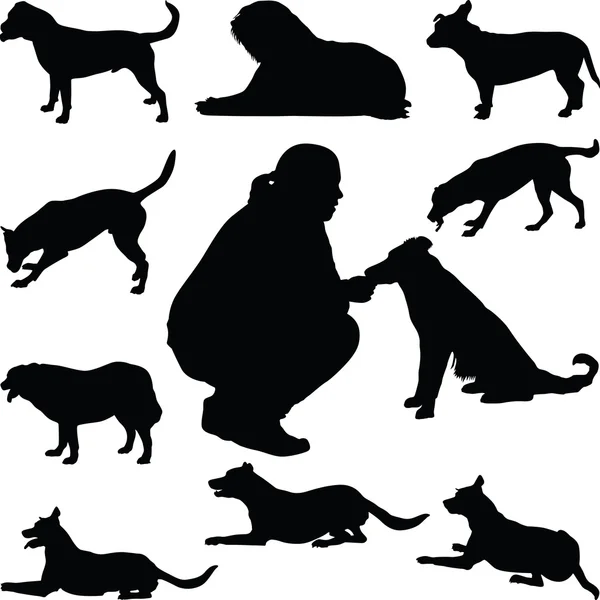 Hond silhouet vector — Stockvector