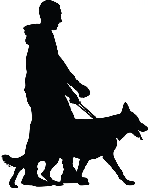 Muž a pes — Stockový vektor
