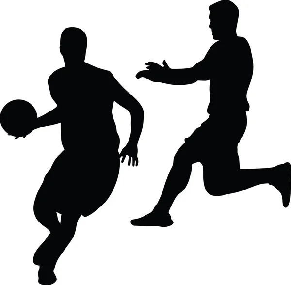 Basketbal speler silhouet vector — Stockvector