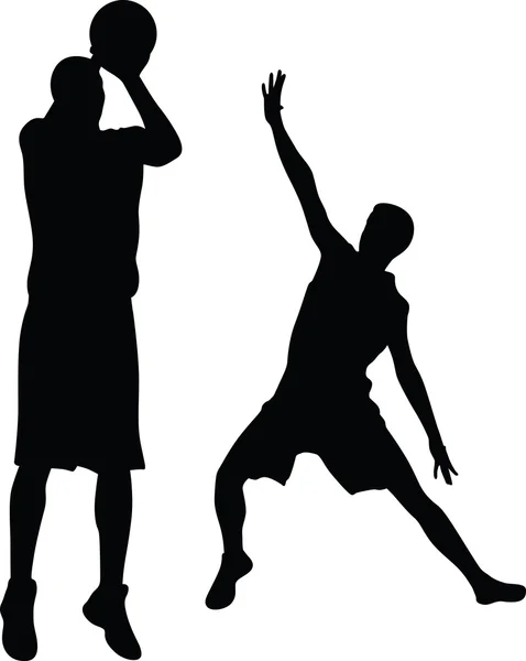 Basketbal speler silhouet vector — Stockvector