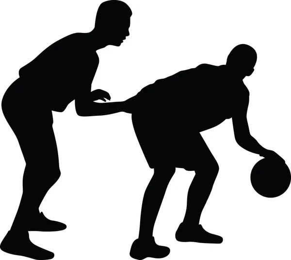 Basketbal speler silhouet vector — Stockvector