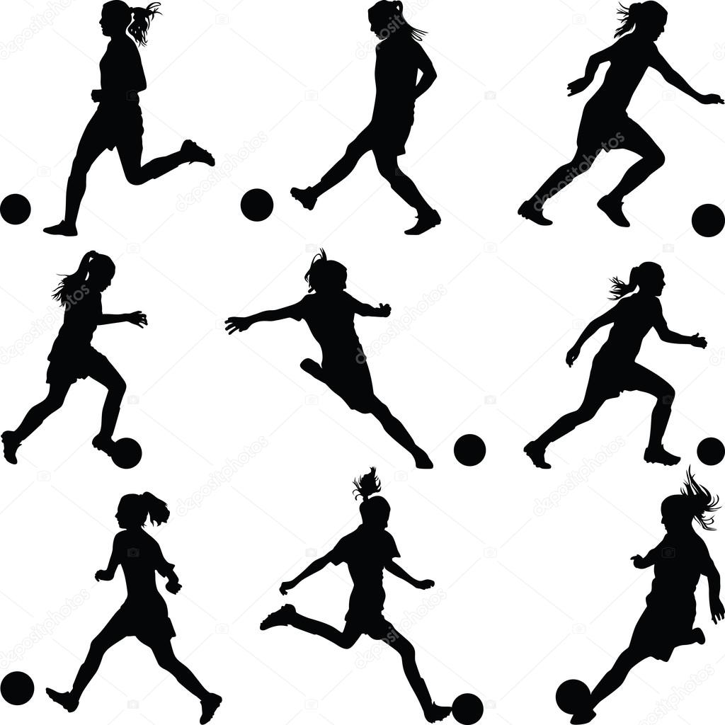 Jogador De Futebol Mulher Imagem Vetorial De C Paunv 114092336