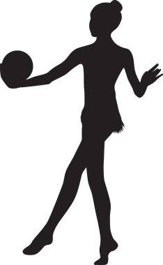 Ritmik Jimnastik siluet vektör