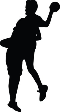 Hentbol oyuncu siluet vektör