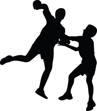 handball player silhouette vector clipart