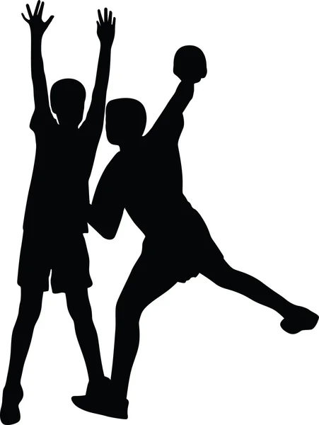 Joueur de handball silhouette vecteur — Image vectorielle