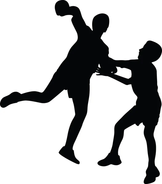 Joueur de handball silhouette vecteur — Image vectorielle