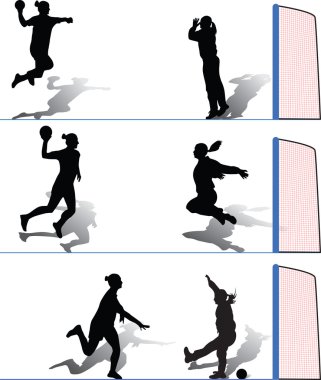 Handball woman silhouette clipart