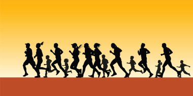 Runners silhouette vector clipart