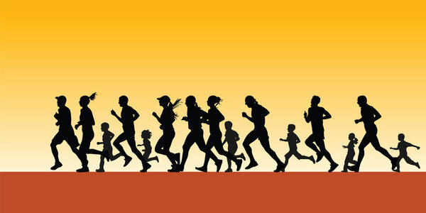 Runners silhouette vector