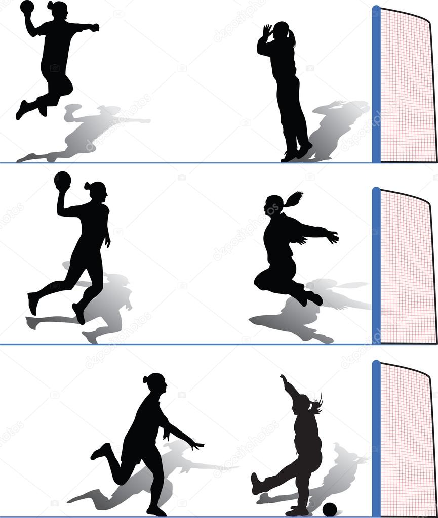 Handball woman silhouette