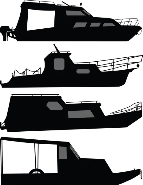 Schip en jacht — Stockvector