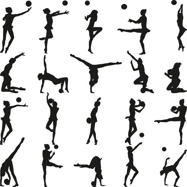 Vecteur silhouette gymnastique rythmique — Image vectorielle