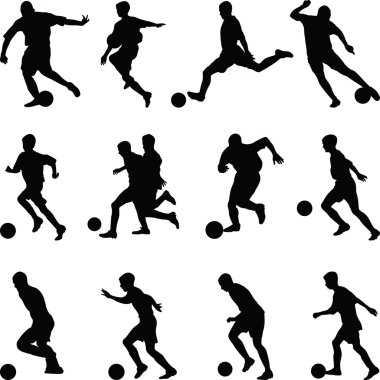 Futbol oyuncu siluet vektör