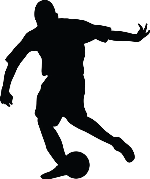 Jogador de futebol silhueta vetor —  Vetores de Stock