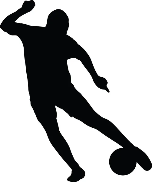 Jogador de futebol silhueta vetor —  Vetores de Stock