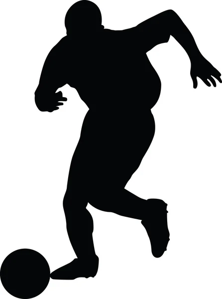 Soccer joueur silhouette vecteur — Image vectorielle