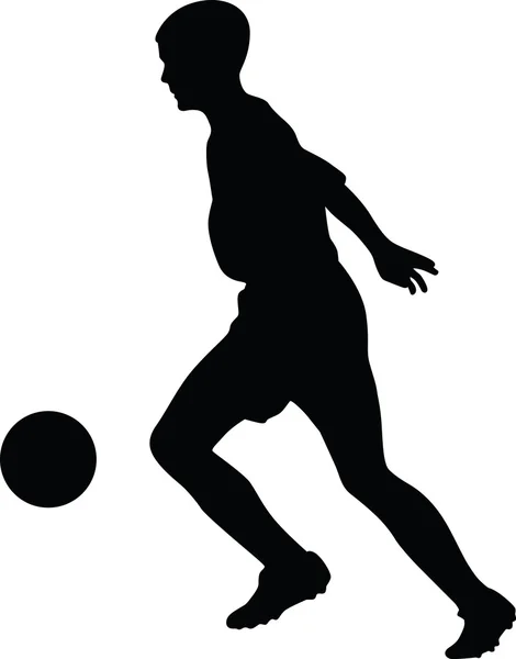 Jugador de fútbol silueta vector — Vector de stock