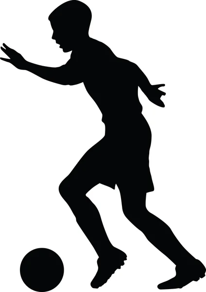 Soccer joueur silhouette vecteur — Image vectorielle