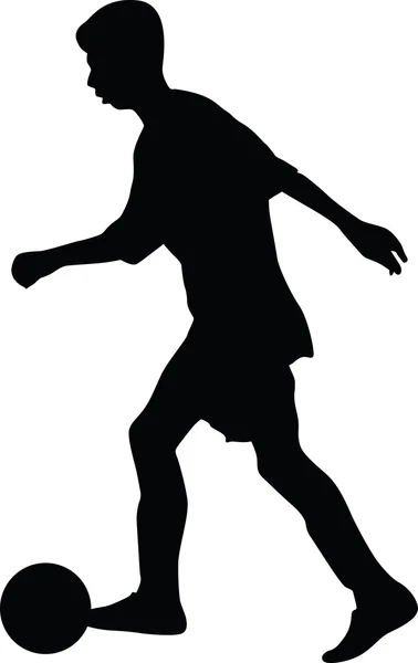 Vettore silhouette giocatore di calcio — Vettoriale Stock